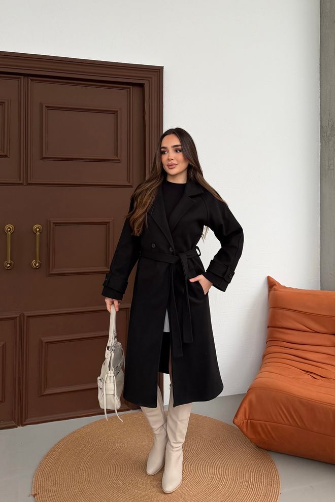 Mode Roy Crni Elegantan Kaput Jednoredni Preklopni Veleprodaja odjeće Ležerni