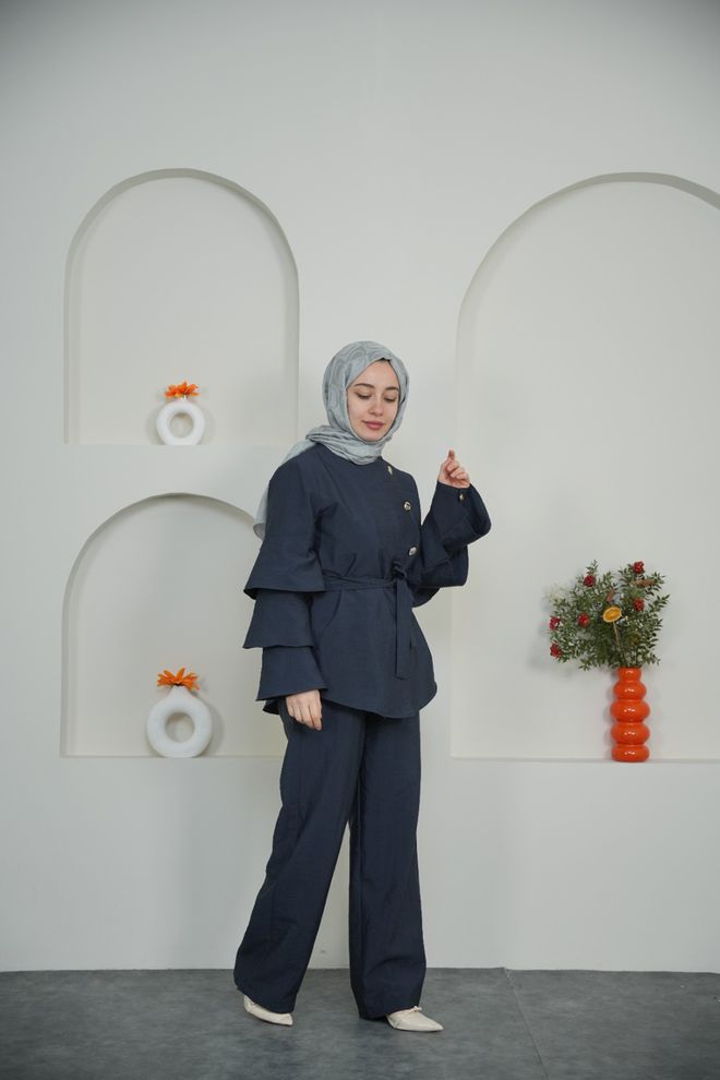 Mode Roy Σετ Μπλε Μαρέν Κομψό Επίσημο Χονδρικό εμπόριο ενδυμάτων Απλό