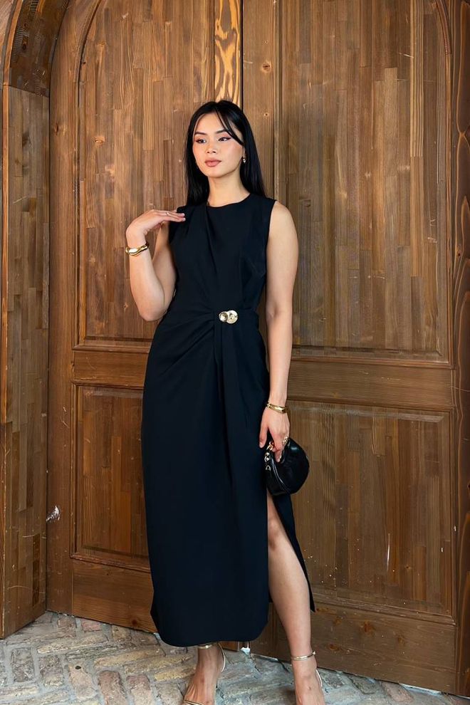 Mode Roy Vestido Negro Elegante Formal Y Sexy Tipo Vaina Ropa al por mayor Sexy