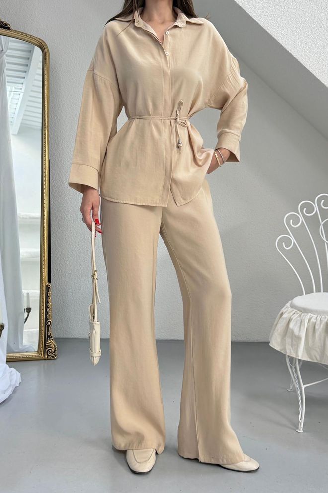Mode Roy Beige Elegant Palazzo Set Wholesale Clothing 1