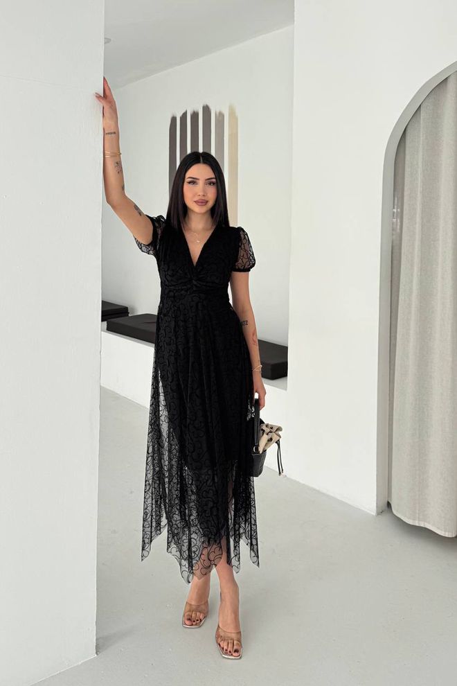 Mode Roy Elegant Black Fit And Flare Dress Wholesale Clothing Sexy