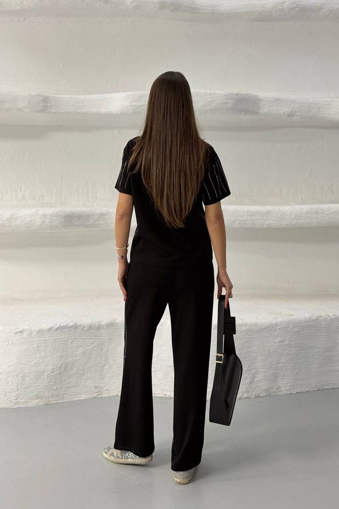 Mode Roy Комплет Црн Пругасте Неформалан Елегантан Велепродаја одеће Неформалан