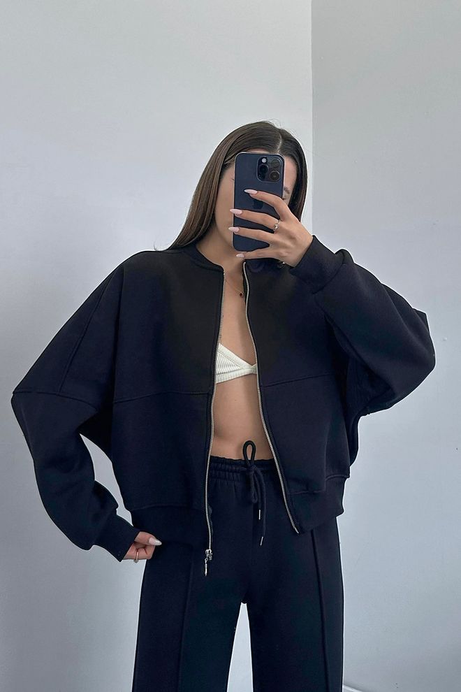 Mode Roy Conjunto De Chándal De Tres Hilos Con Relieve Gts018 Negro Ropa al por mayor 2