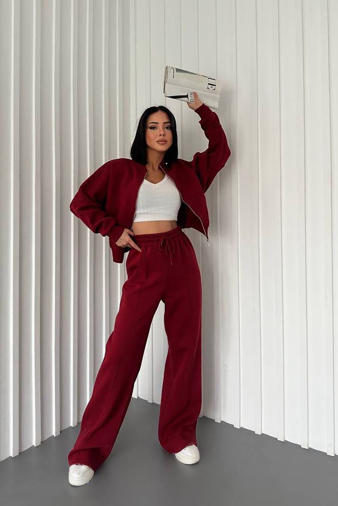 Mode Roy Комплет Тренерке Са Подигнутим Тримом Гтс018 Цларет Ред Велепродаја одеће Теретана