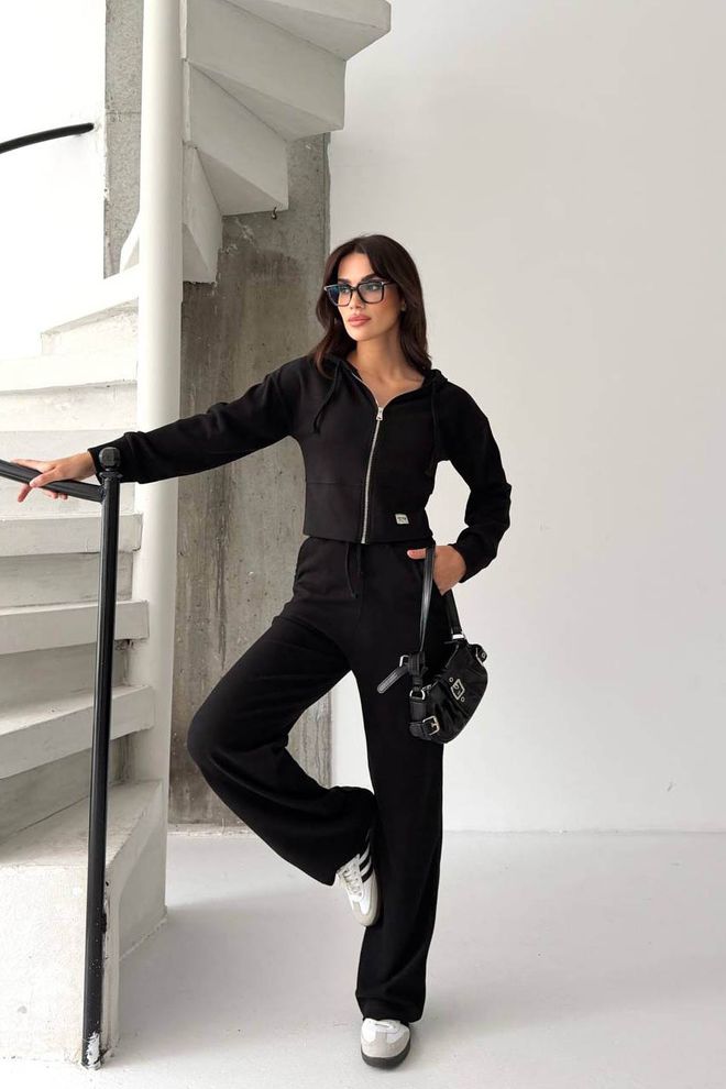 Mode Roy Trainingsanzug Schwarz Lässig Sport Streetwear Jogger Großhandelskleidung Lässig