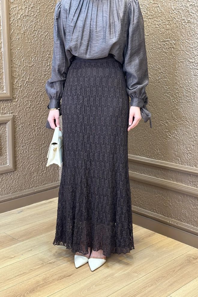 Mode Roy Čierna Elegantná Formálna Puzdrová Maxi Sukňa Veľkoobchod s oblečením Skromný