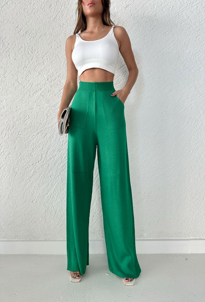 My Fashion Pantalón Estampado Con Bolsillos Verde Ropa al por mayor Casual