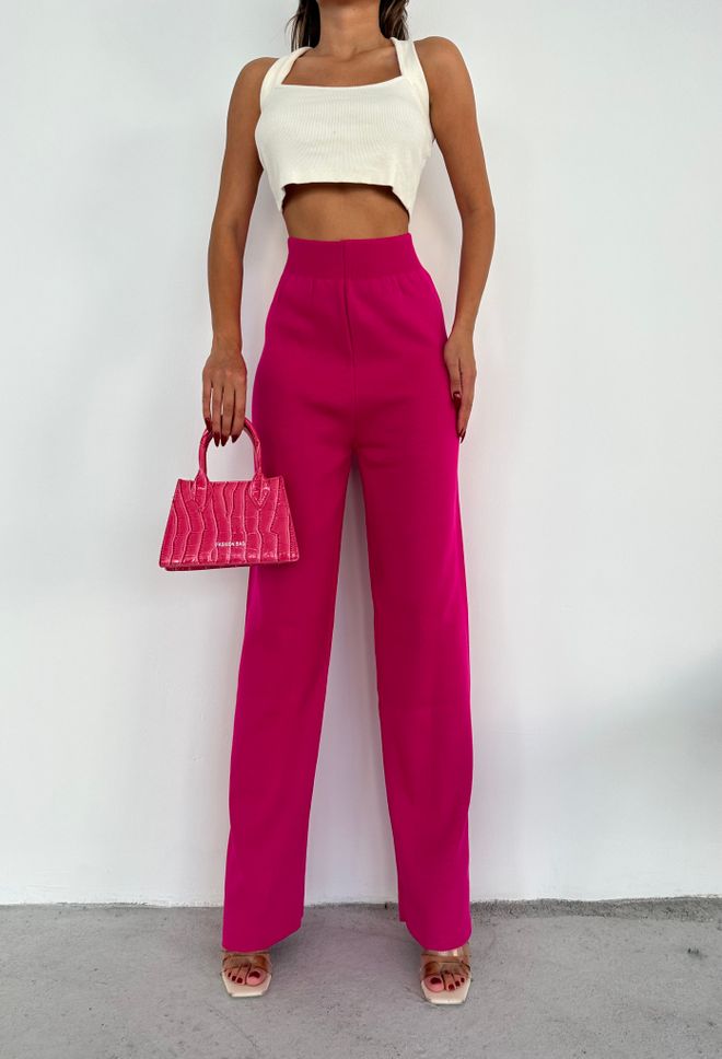 My Fashion Pantalón Básico Liso Sin Tirantes Fucsia Ropa al por mayor Casual
