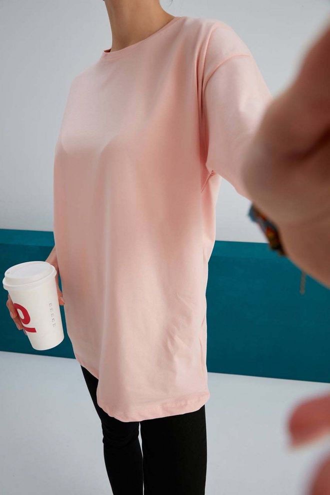 My Fashion Basic Oversize T shirt Powder Pink Χονδρικό εμπόριο ενδυμάτων Casual