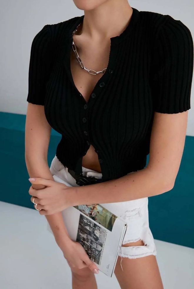 My Fashion Κουμπωτό Κοτλέ Badi Μαύρο Χονδρικό εμπόριο ενδυμάτων Casual