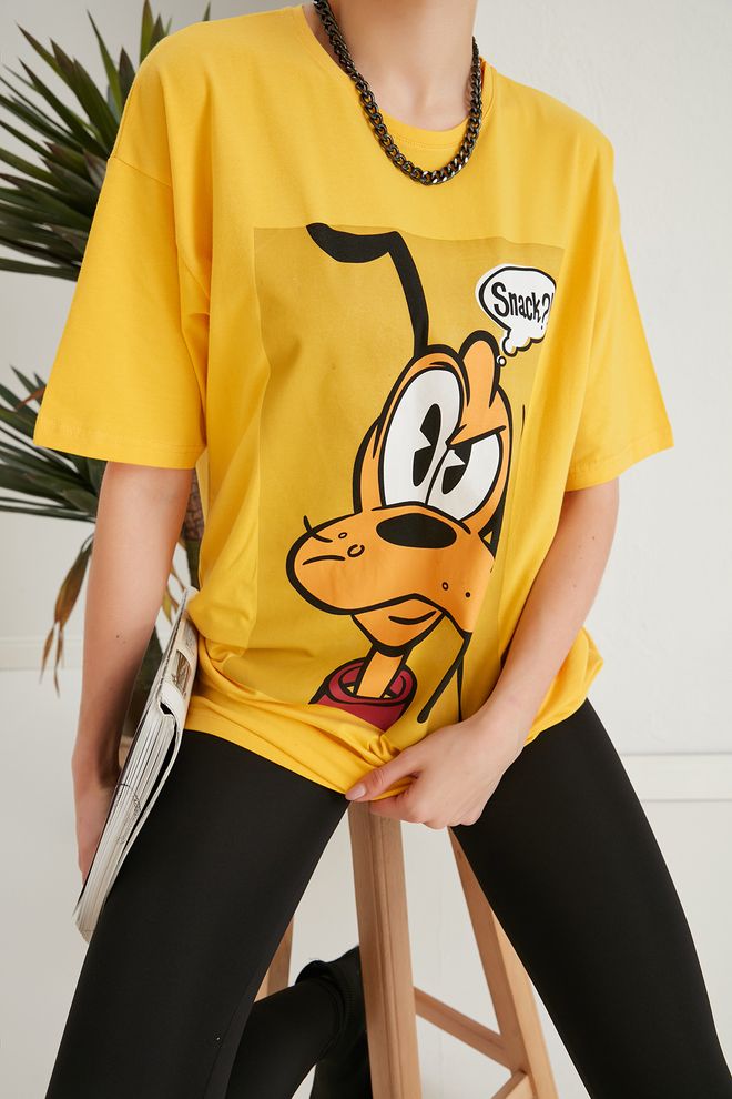 My Fashion T shirt Con Stampa Snack Gialla Abbigliamento all'ingrosso Casuale