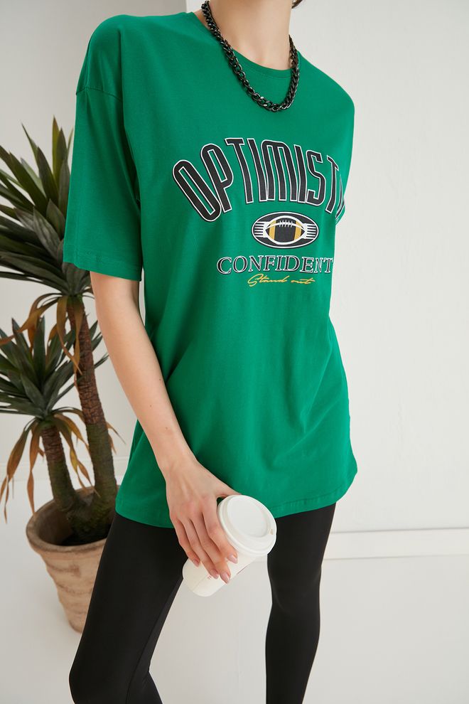 My Fashion Μπλουζάκι Optimistic Print Πράσινο Χονδρικό εμπόριο ενδυμάτων 0