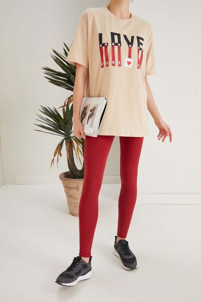 My Fashion Love Printed T shirt Μπεζ Χονδρικό εμπόριο ενδυμάτων Casual