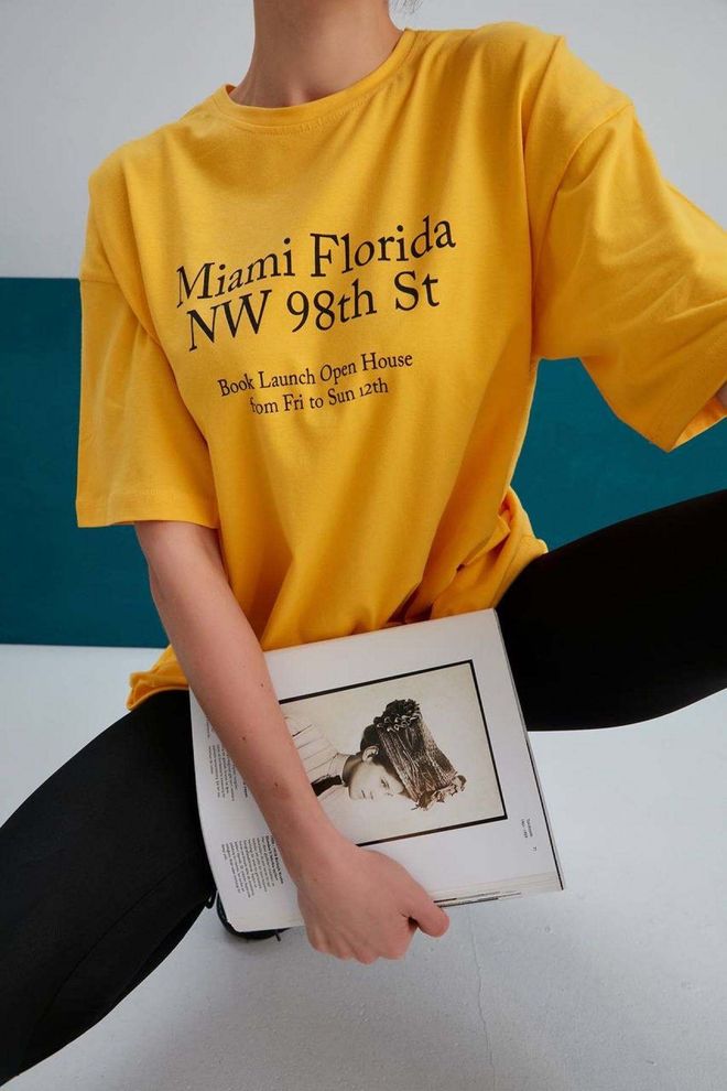 My Fashion Μπλουζάκι Miami Print Μουστάρδα Χονδρικό εμπόριο ενδυμάτων Casual