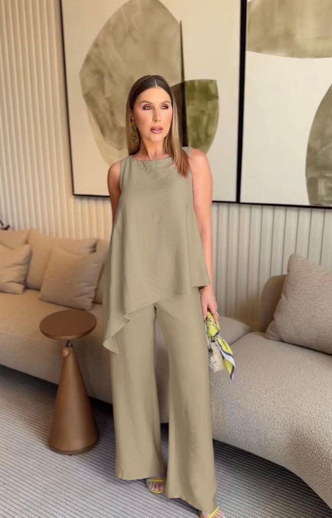 My Jest Fashion Conjunto Doble De Blusa Y Pantalones Asimétricos Ropa al por mayor Casual