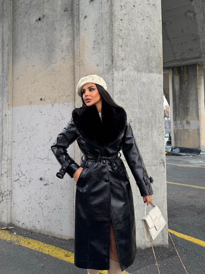 My Jest Fashion Cappotto Nero Elegante Slim Fit Monopetto Avvolgente Abbigliamento all'ingrosso Annata