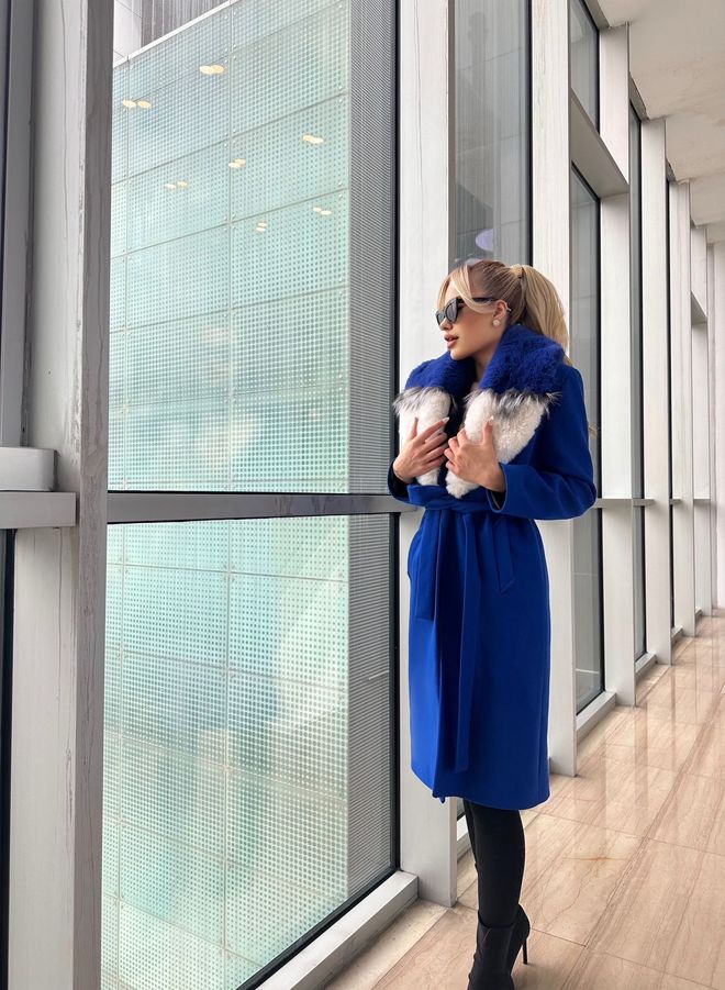 My Jest Fashion Cappotto Blu Elegante Monopetto Con Colletto Dentellato Abbigliamento all'ingrosso Annata