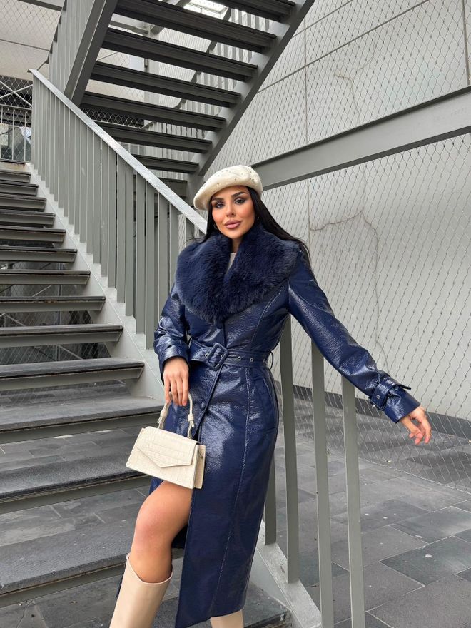 My Jest Fashion Eleganter Marineblauer Mantel Mit Einreiher Großhandelskleidung Jahrgang