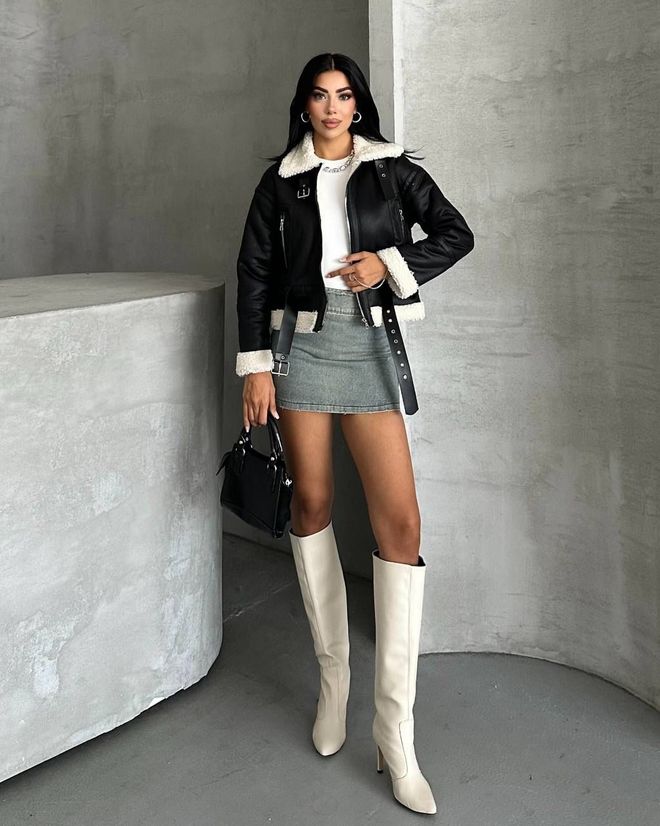 My Jest Fashion Blouson Biker Noir Avec Poches À Fermeture Éclair Vêtements en gros Décontracté