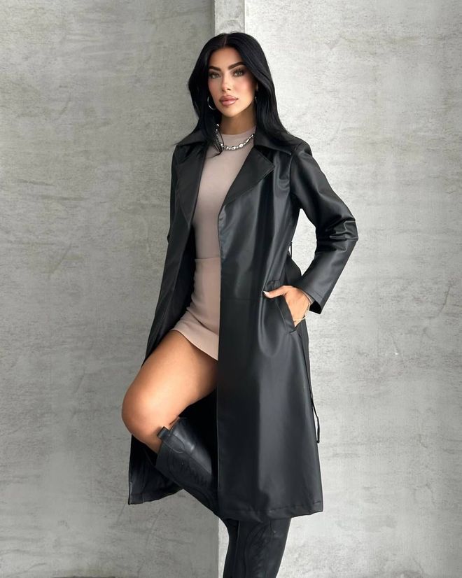 My Jest Fashion Μαύρο Καπαρντίνα Κομψό Μονό Με Γιακά Με Εγκοπή Χονδρικό εμπόριο ενδυμάτων Σέξι