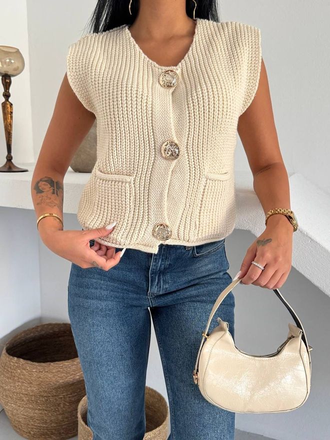 My Jest Fashion Beige Casual Preppy Vintage Retro Cardigan Wholesale Clothing Casual