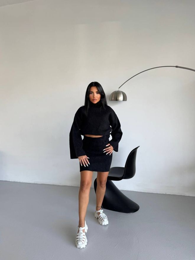 My Jest Fashion Σετ Μαύρης Κομψής Μίνι Φούστας Bodycon Χονδρικό εμπόριο ενδυμάτων Casual