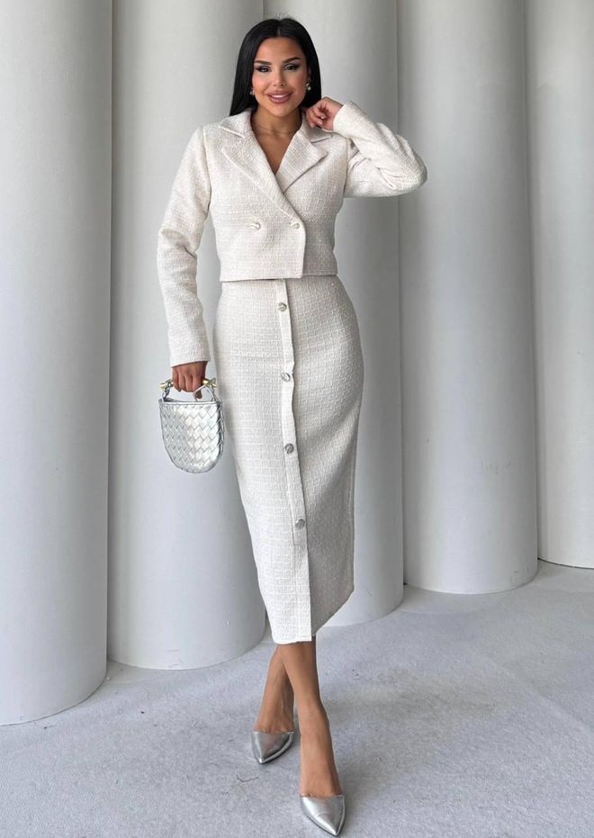 My Jest Fashion Beige Elegant Formal Vintage Set Großhandelskleidung Modest