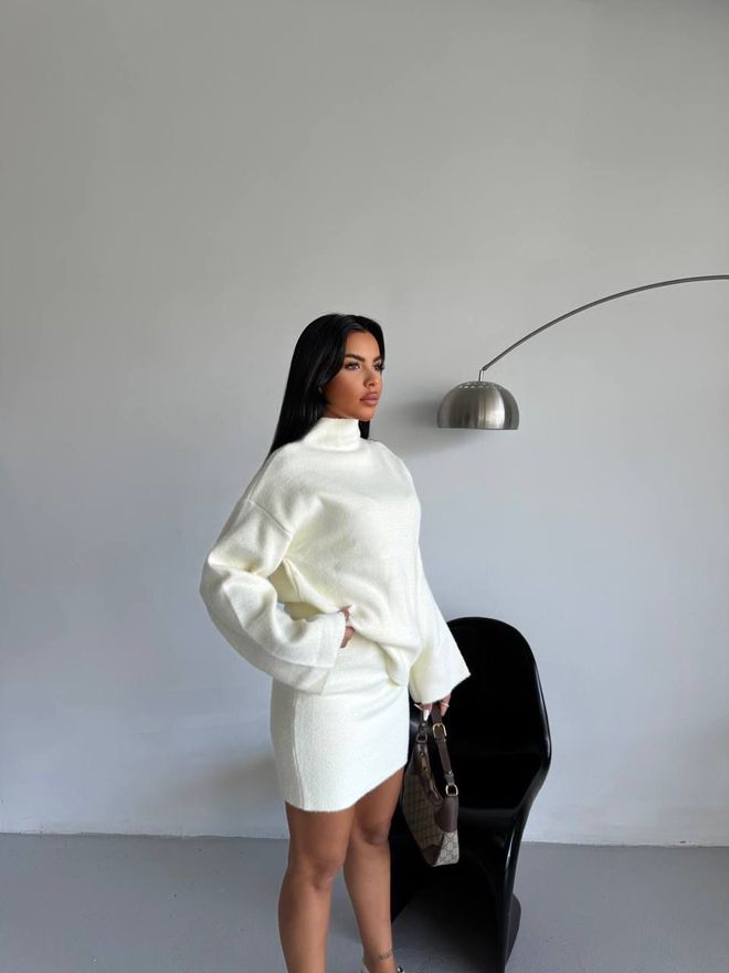 My Jest Fashion Ασπρο Casual Κομψό Σετ Με Bodycon Μίνι Φούστα Χονδρικό εμπόριο ενδυμάτων Casual