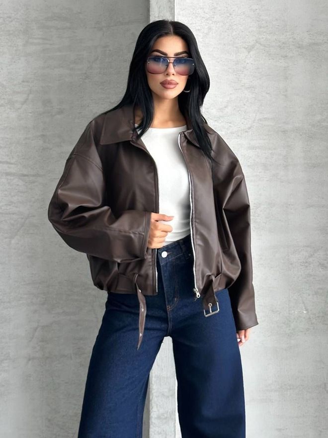 My Jest Fashion Καφέ Μπουφάν Bomber Μοντέρνο Casual Χονδρικό εμπόριο ενδυμάτων Casual