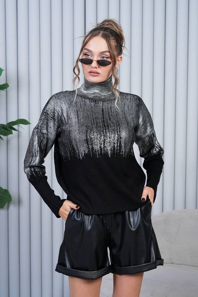 My Jest Fashion Black Oversized Fit Turtle Neck Sweater Wholesale Clothing Casual