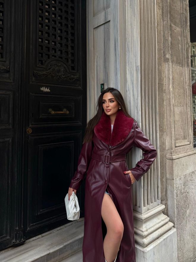 My Jest Fashion Abrigo Rojo Clarete Elegante Slim Fit Con Un Solo Pecho Ropa al por mayor Antiguo