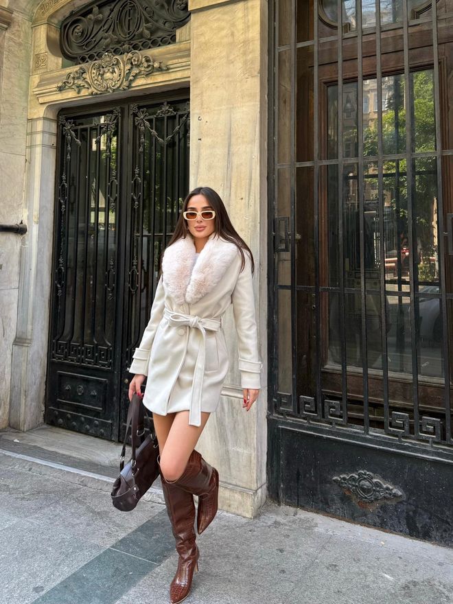 My Jest Fashion Кожено Кашмирово Палто Дрехи на едро 0