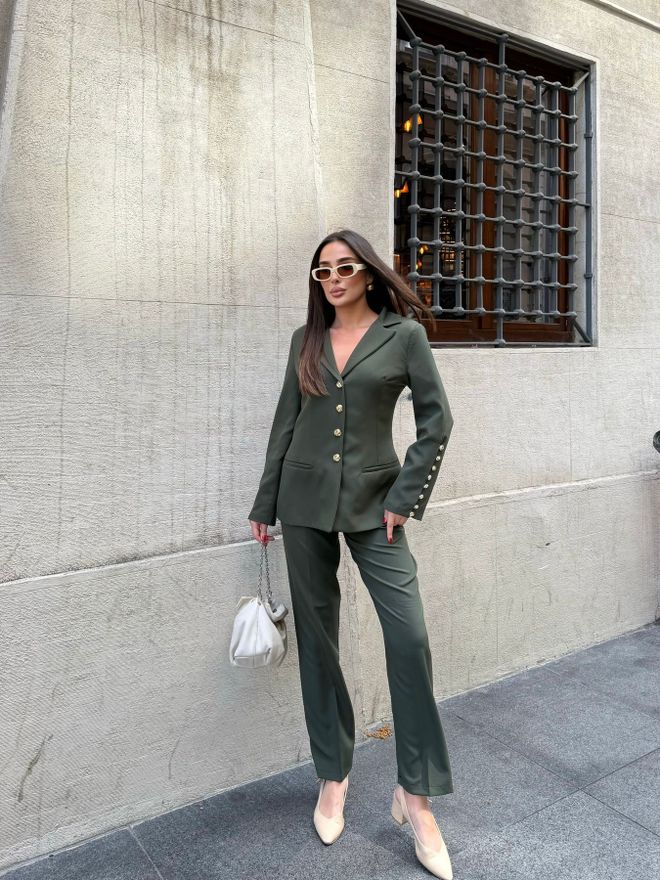 My Jest Fashion Ταγέρ Πράσινο Κομψό Επίσημο Κανονική Εφαρμογή Χονδρικό εμπόριο ενδυμάτων Εργασία