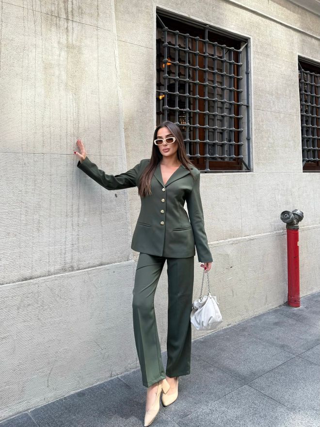 My Jest Fashion Ταγέρ Πράσινο Κομψό Επίσημο Κανονική Εφαρμογή Χονδρικό εμπόριο ενδυμάτων Streetwear
