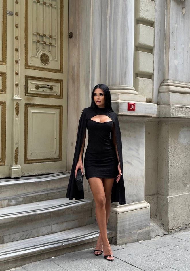 My Jest Fashion Siyah Seksi Zarif Bodycon Mini Elbise Toptan Giyim Seksi