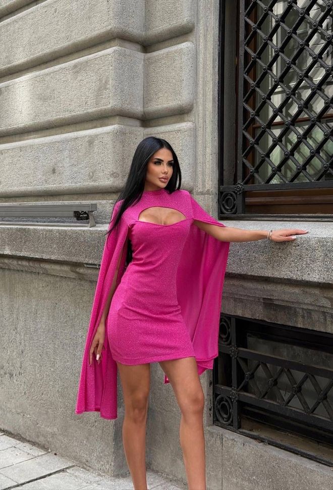 My Jest Fashion Fuşya Seksi Işıltılı Zarif Bodycon Elbise Toptan Giyim Seksi