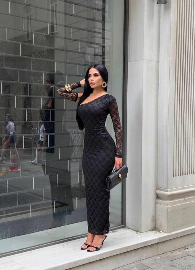 My Jest Fashion Crna Cvjetna Haljina Uz Tijelo S Izrezom Na Jedno Rame Veleprodaja odjeće Sexy