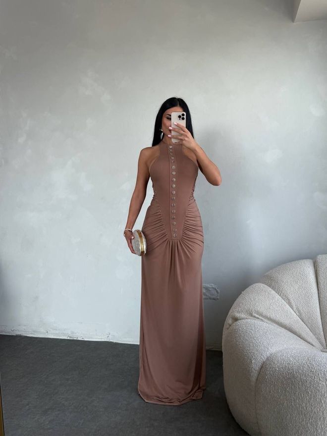 My Jest Fashion Smeđa Seksi Elegantna Formalna Glam Etui Haljina Veleprodaja odjeće Sexy