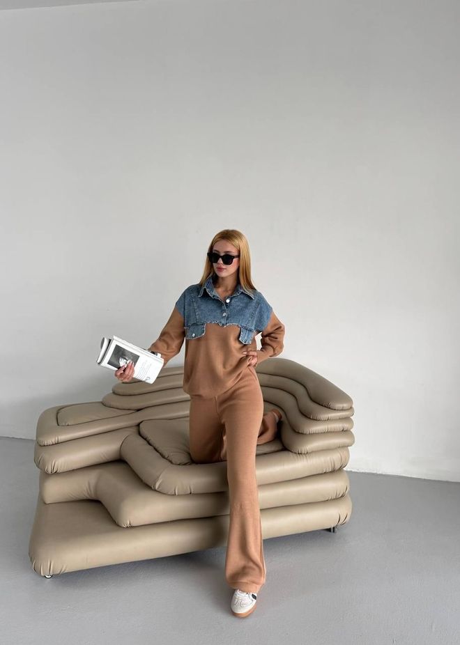 My Jest Fashion Set Rjav Ležerno Ulična Oblačila Oblačila na debelo Ležerno
