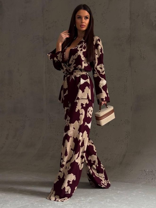 My Jest Fashion Eleganten Formalno Set Bordo Rdeča Oblačila na debelo Vintage