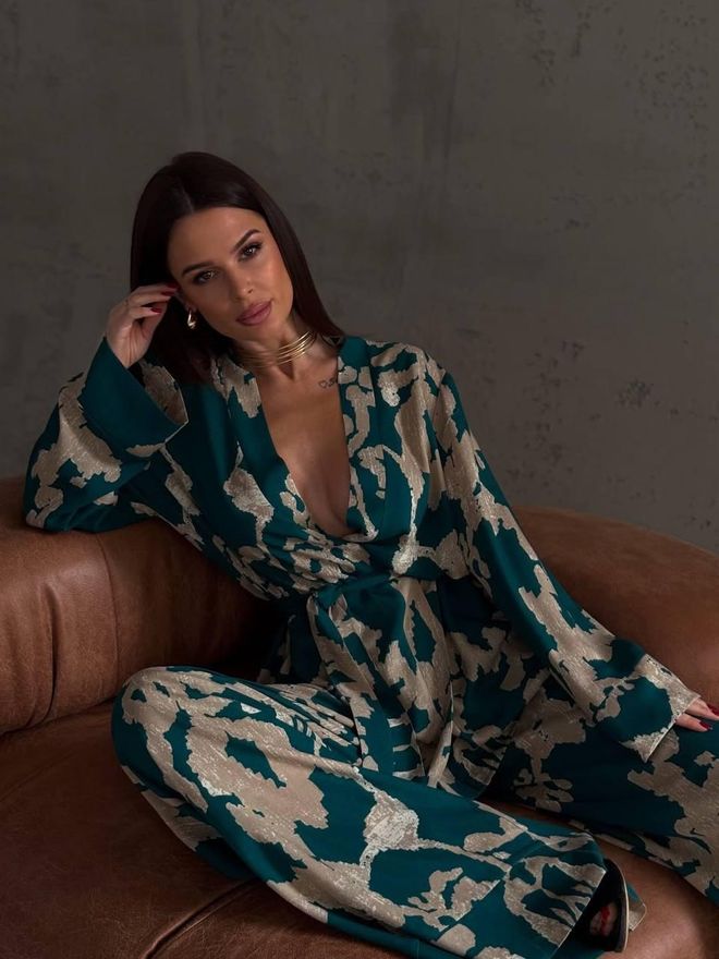 My Jest Fashion Zeleni Eleganten Formalni Set Oblačila na debelo Ležerno