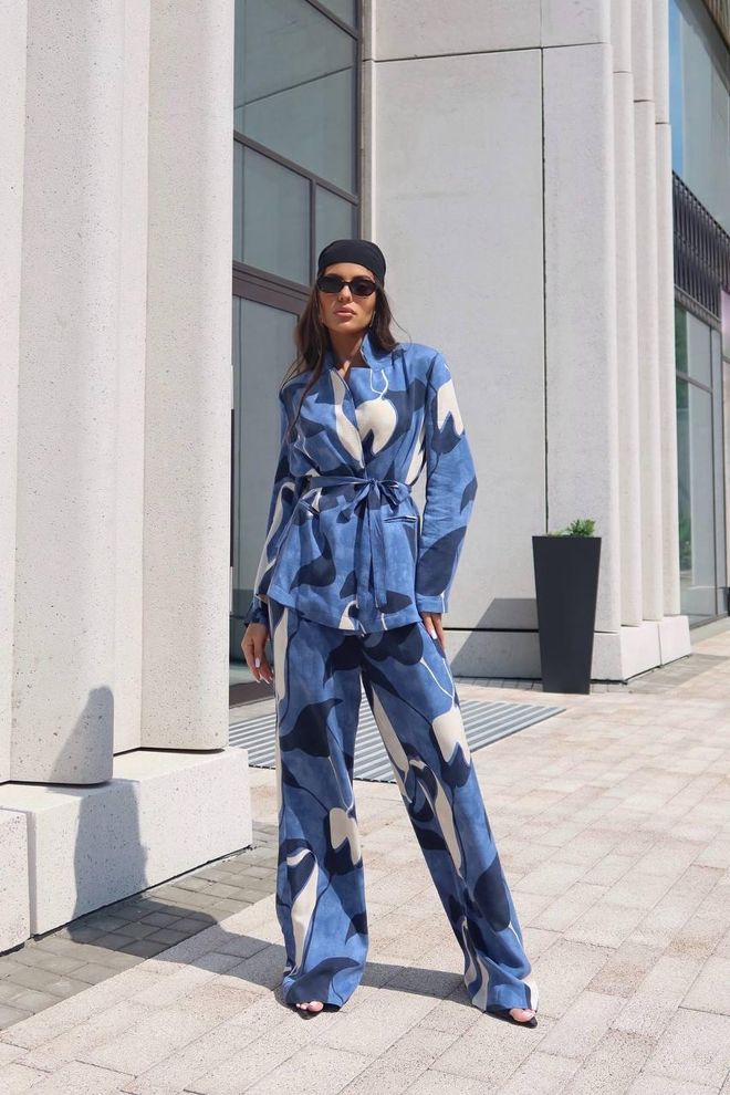 My Jest Fashion Set Modra Ležerno Ulična Oblačila Oblačila na debelo Ležerno
