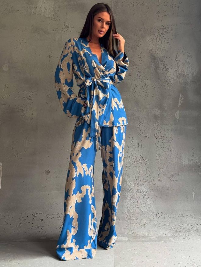 My Jest Fashion Set Modra Ležerno Eleganten Ulična Oblačila Oblačila na debelo Ležerno