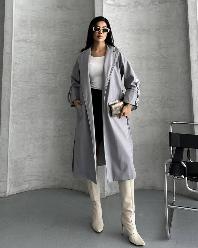 My Jest Fashion Grey Trenchcoat Casual Elegant Formal Vintage Retro Wholesale Clothing 5