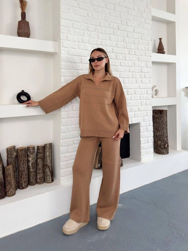 My Jest Fashion Rjav Ležerno Eleganten Set Oblačila na debelo Ležerno