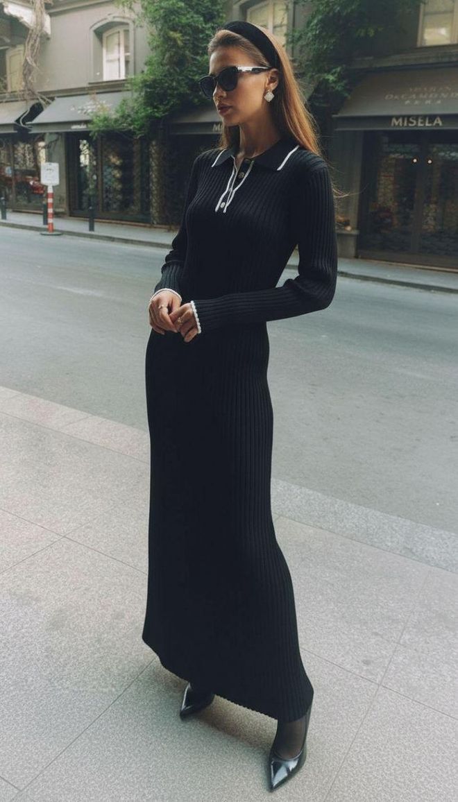 My Jest Fashion Μαύρο Κομψό Επίσημο Φόρεμα Πουλόβερ Χονδρικό εμπόριο ενδυμάτων Απλό