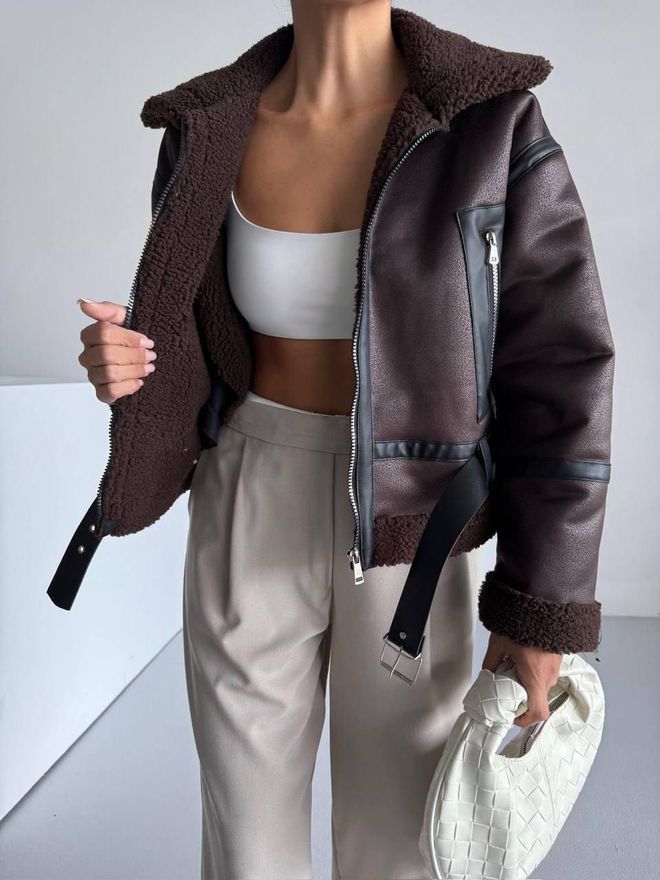My Jest Fashion Καφέ Aviator Μπουφάν Χονδρικό εμπόριο ενδυμάτων Casual