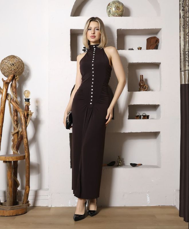 My Jest Fashion Robe Fourreau Noire Élégante Avec Encolure Haute Et Mancherons Vêtements en gros Sexy