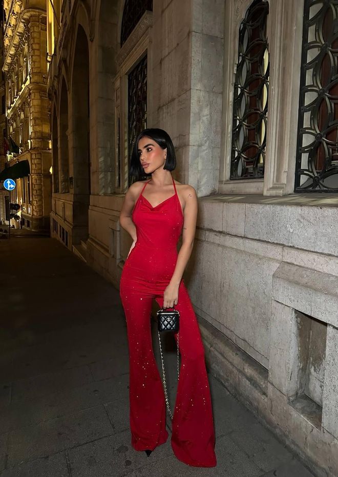 My Jest Fashion وزرة أحمر لامع جنسي أنيق رسمي ملابس بالجملة جنسي