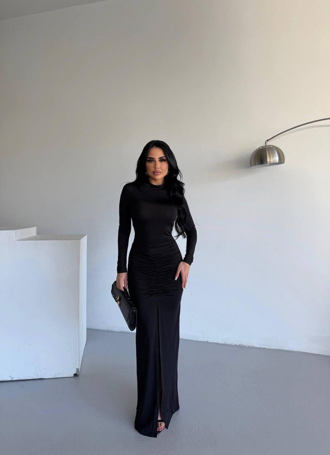 My Jest Fashion فستان أسود جنسي رائع رسمي بديكون ملابس بالجملة جنسي